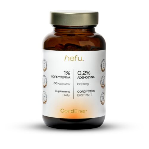CordEner Hefu – ekstrakt z Cordycepsu w kapsułkach 600 mg, naturalny suplement wspierający energię, wydolność i regenerację.